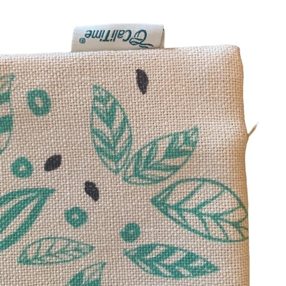 Mandala Pillow Cover Blue Teal Black Canvas 17” x 17” Square - Picture 3 of 4